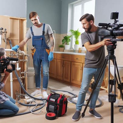 filming plumbing for home renovation